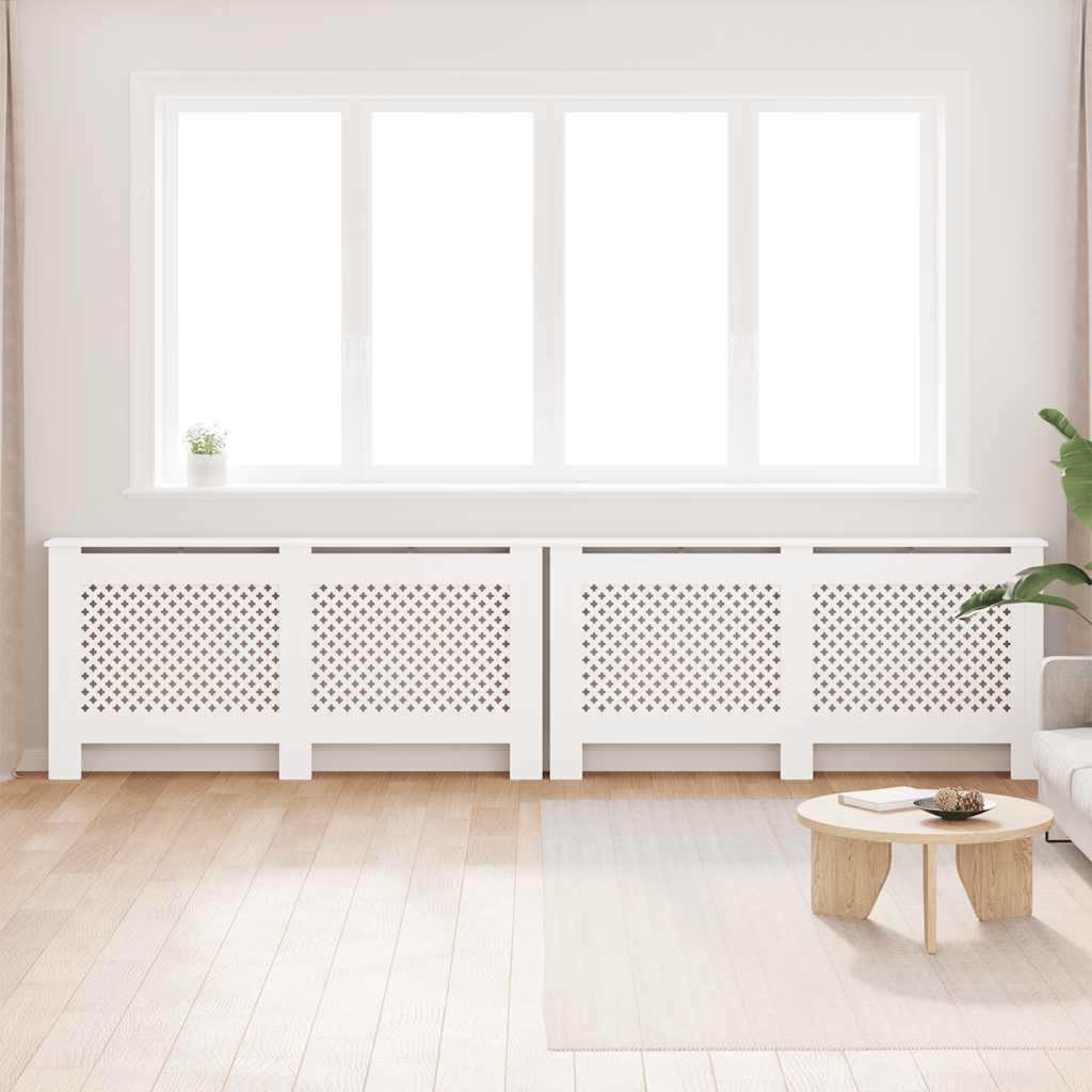 Heizkörperverkleidungen 2 Stk. Weiß 172×19×81,5 cm MDF