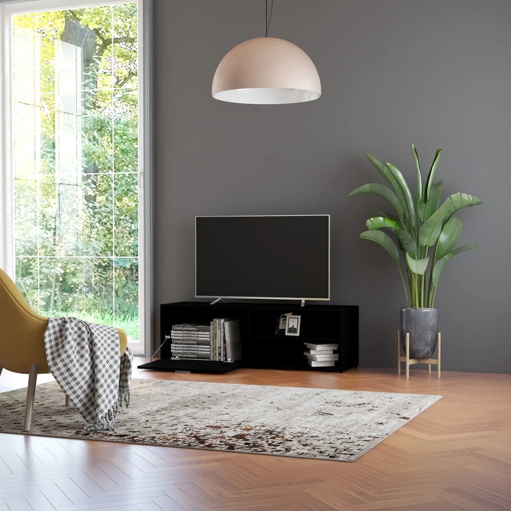vidaXL Meuble TV Noir 120x34x37 cm Bois d'ingénierie
