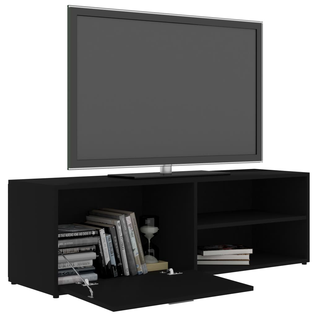 vidaXL Meuble TV Noir 120x34x37 cm Bois d'ingénierie