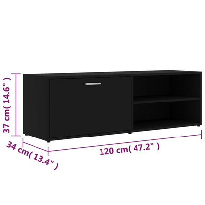 vidaXL Meuble TV Noir 120x34x37 cm Bois d'ingénierie