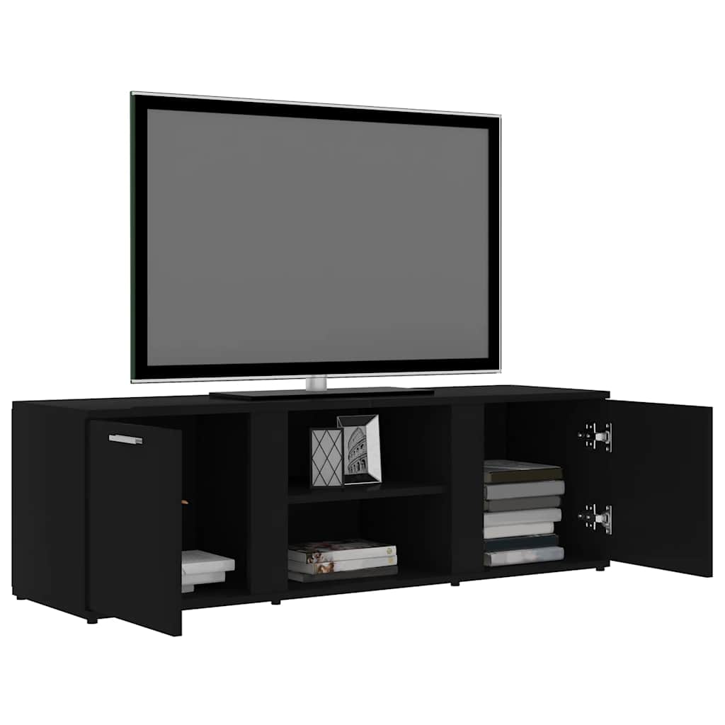 vidaXL Meuble TV Noir 120x34x37 cm Bois d'ingénierie