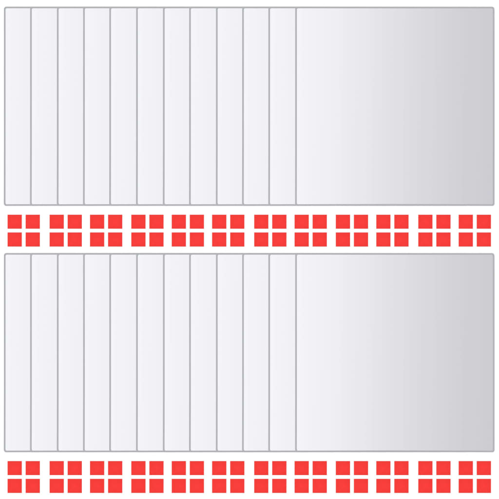 vidaXL 48-tlg. Spiegelfliesen-Set Quadratisch Glas
