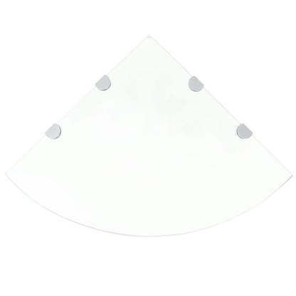 vidaXL Eckregale 2 Stk. mit Verchromten Halterungen Glas Transparent