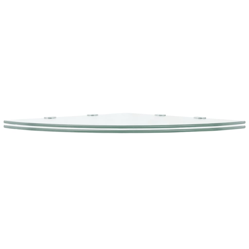 vidaXL Eckregale 2 Stk. mit Verchromten Halterungen Glas Transparent