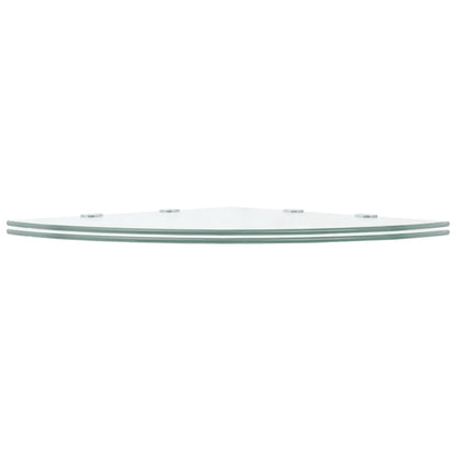 vidaXL Eckregale 2 Stk. mit Verchromten Halterungen Glas Transparent
