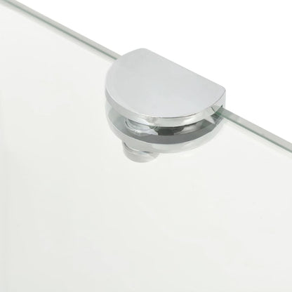 vidaXL Eckregale 2 Stk. mit Verchromten Halterungen Glas Transparent