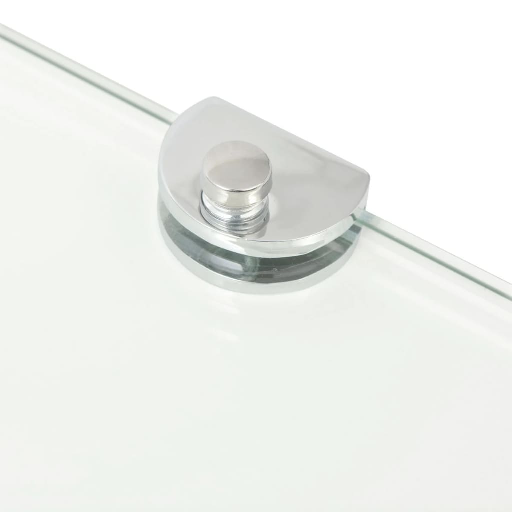 vidaXL Eckregale 2 Stk. mit Verchromten Halterungen Glas Transparent