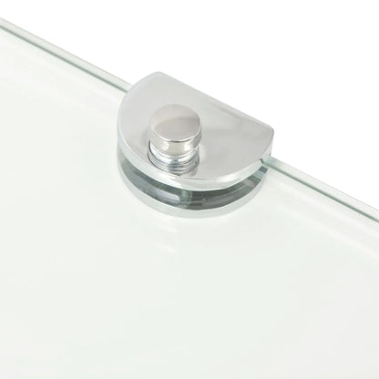 vidaXL Eckregale 2 Stk. mit Verchromten Halterungen Glas Transparent
