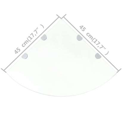 vidaXL Eckregale 2 Stk. mit Verchromten Halterungen Glas Transparent