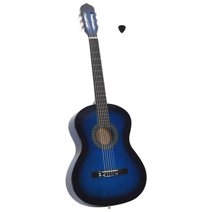 Klassikgitarre für Anfänger Blau 4/4 39" Lindenholz