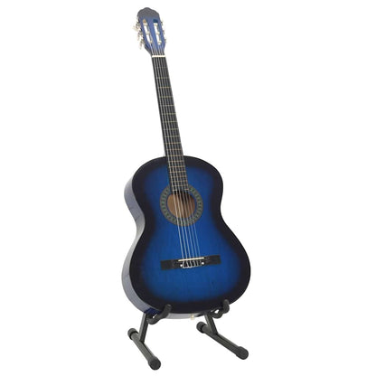 12-tlg. Klassikgitarren-Set für Anfänger Blau 4/4 39"