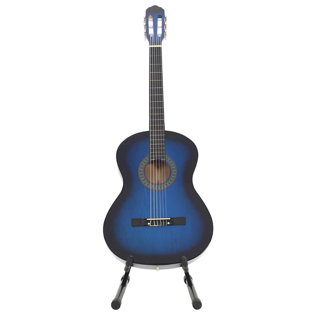 12-tlg. Klassikgitarren-Set für Anfänger Blau 4/4 39"