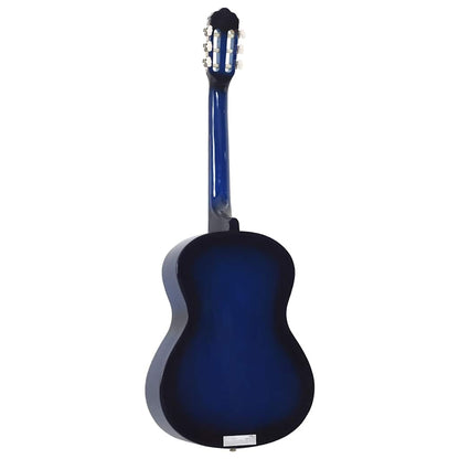 12-tlg. Klassikgitarren-Set für Anfänger Blau 4/4 39"