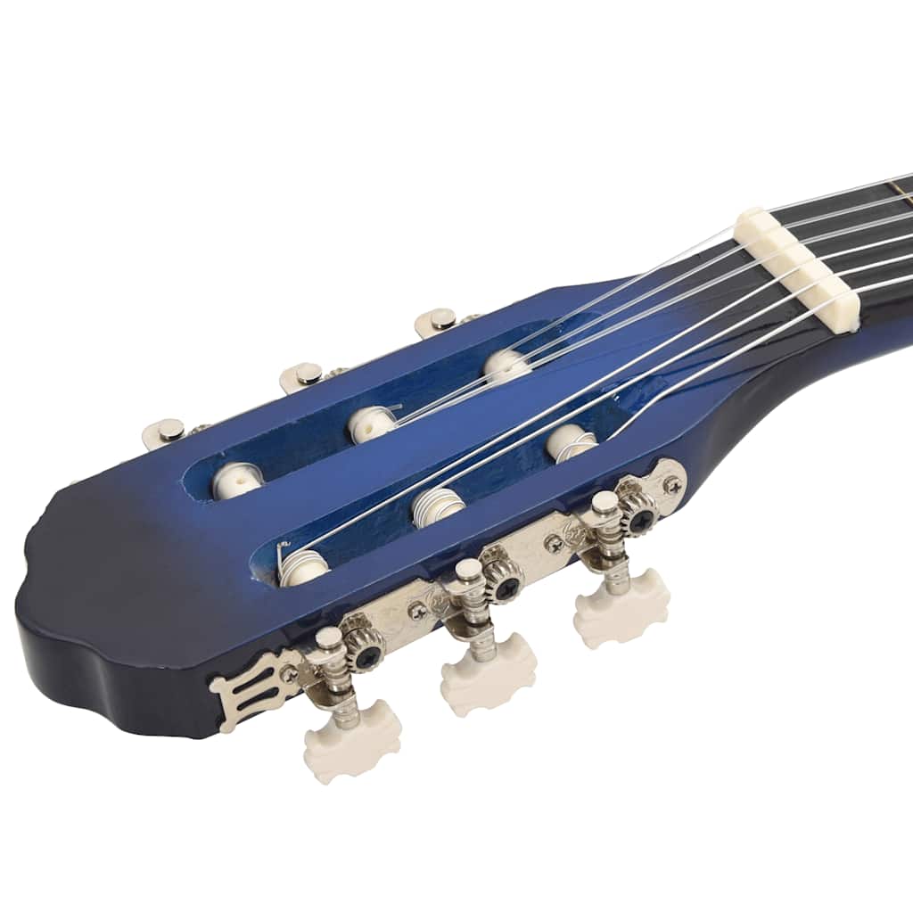 12-tlg. Klassikgitarren-Set für Anfänger Blau 4/4 39"