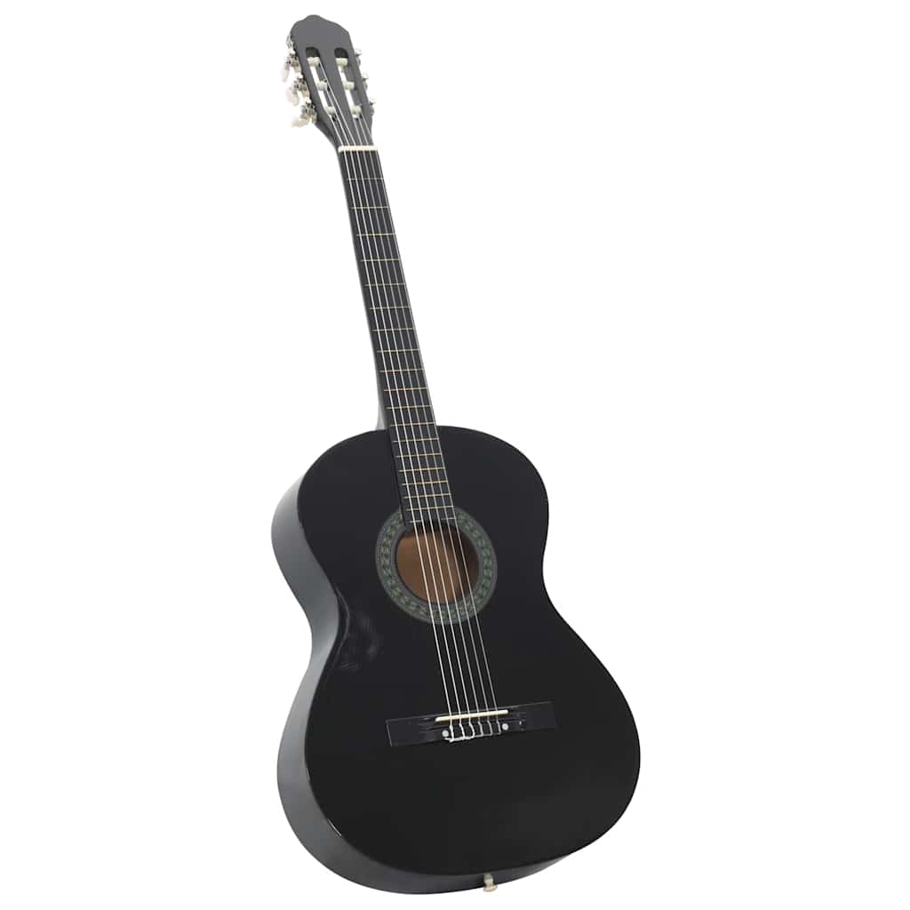 Klassikgitarre für Anfänger Schwarz 4/4 39" Lindenholz