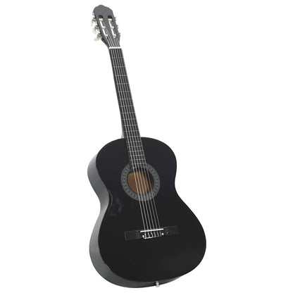12-tlg. Klassikgitarren-Set für Anfänger Schwarz 4/4 39"