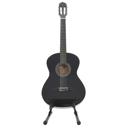 12-tlg. Klassikgitarren-Set für Anfänger Schwarz 4/4 39"