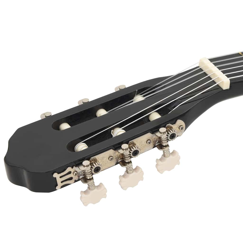 12-tlg. Klassikgitarren-Set für Anfänger Schwarz 4/4 39"