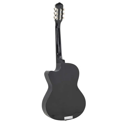 12-tlg. Western Gitarren-Set mit Equalizer und 6 Saiten Schwarz