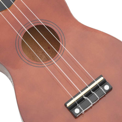 Sopran Ukulele Set für Kinder mit Tasche Dunkles Holz 23"