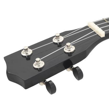 Sopran-Ukulele-Set mit Tasche für Kinder Schwarz 23"
