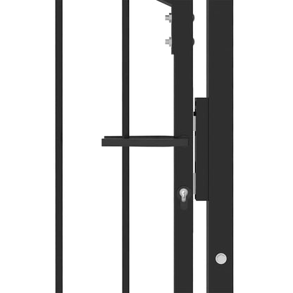 Zauntor mit Spitzen mit Schloss Schwarz 100 x 200 cm