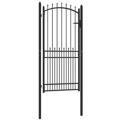 Zauntor mit Spitzen mit Schloss Schwarz 100 x 200 cm