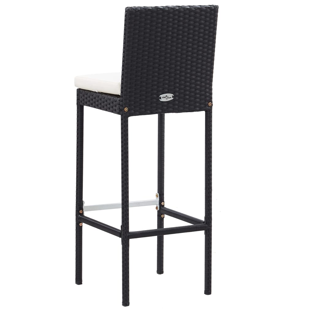vidaXL 5-tlg. Garten-Bar-Set Poly Rattan und Akazienholz Schwarz
