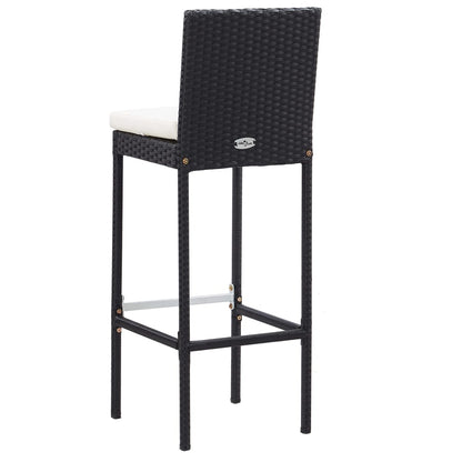 vidaXL 5-tlg. Garten-Bar-Set Poly Rattan und Akazienholz Schwarz
