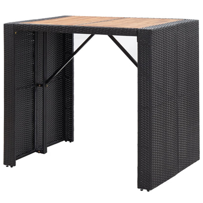 vidaXL 5-tlg. Garten-Bar-Set Poly Rattan und Akazienholz Schwarz