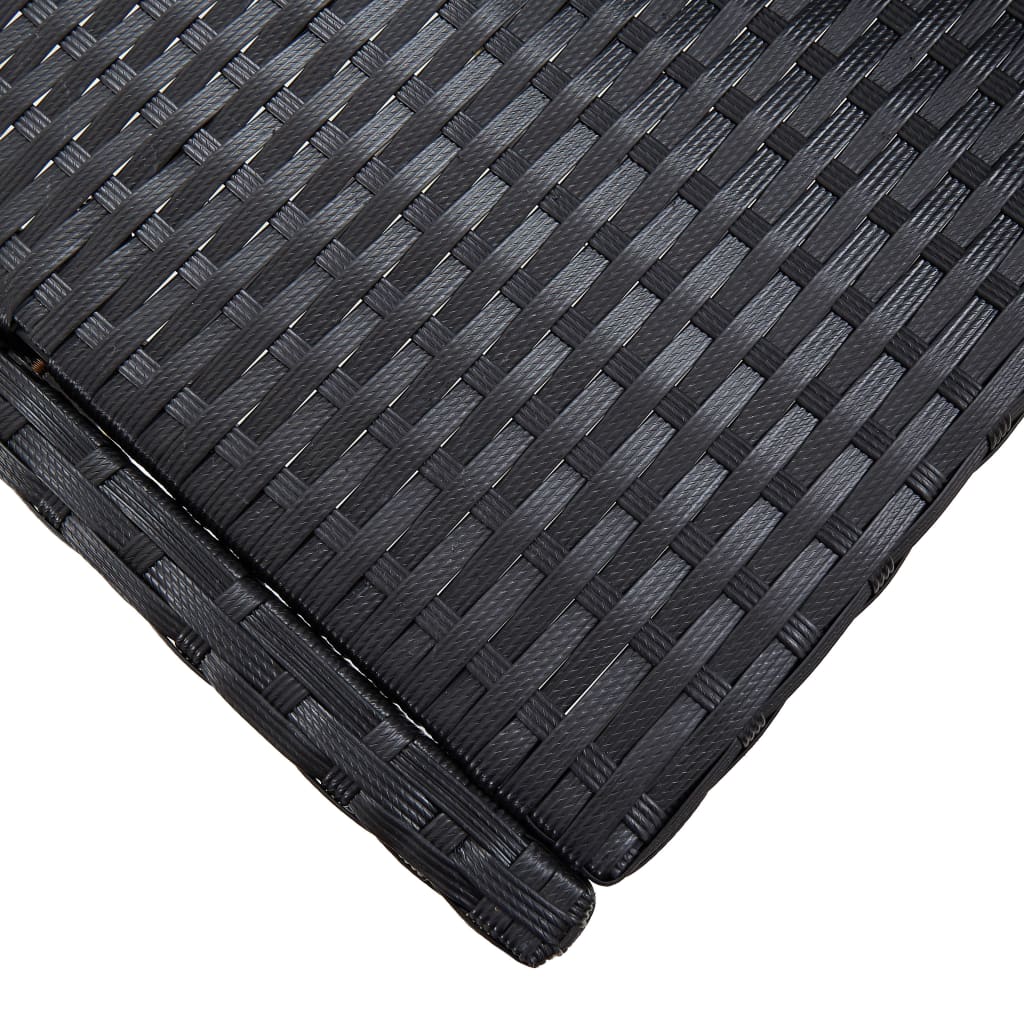 vidaXL 5-tlg. Garten-Bar-Set Poly Rattan und Akazienholz Schwarz