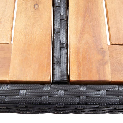 vidaXL 5-tlg. Garten-Bar-Set Poly Rattan und Akazienholz Schwarz