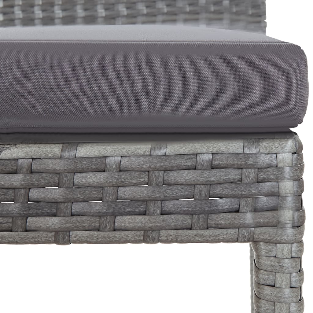 vidaXL 5-tlg. Garten-Bar-Set Poly Rattan und Akazienholz Grau