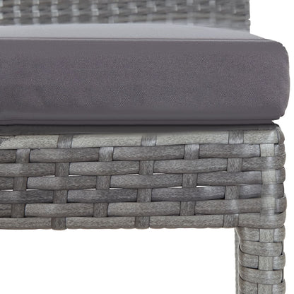 vidaXL 5-tlg. Garten-Bar-Set Poly Rattan und Akazienholz Grau