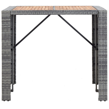 vidaXL 5-tlg. Garten-Bar-Set Poly Rattan und Akazienholz Grau