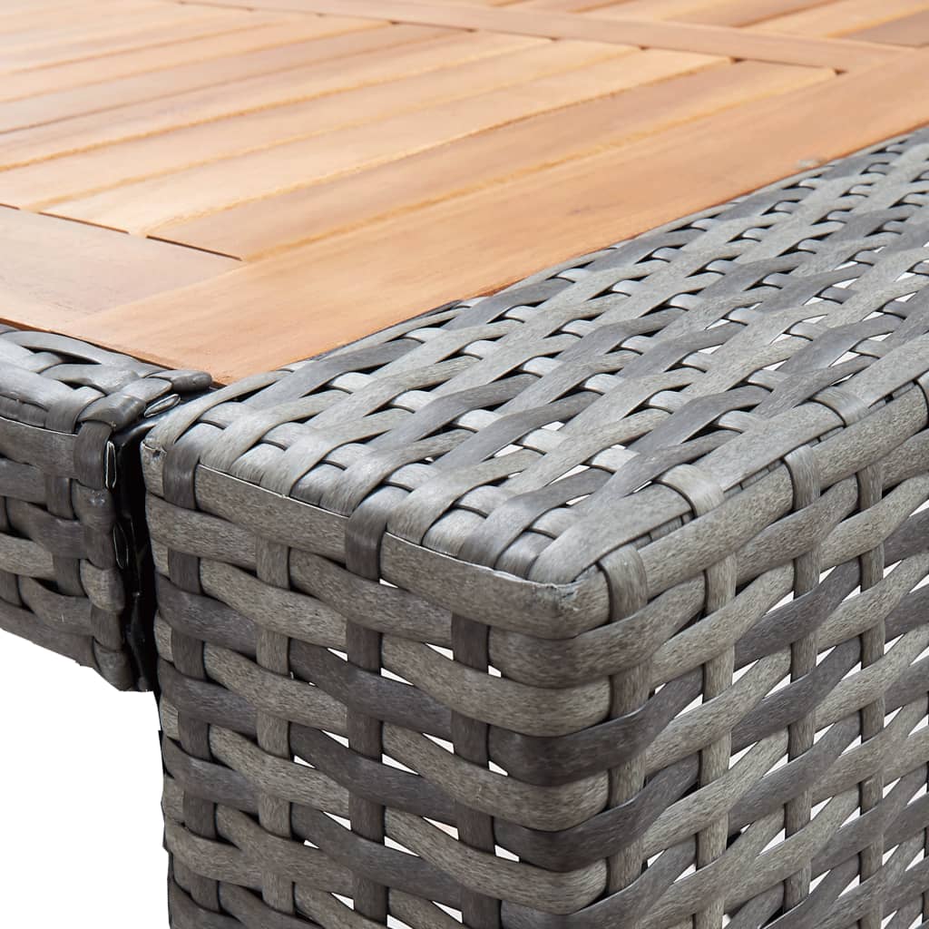 vidaXL 5-tlg. Garten-Bar-Set Poly Rattan und Akazienholz Grau