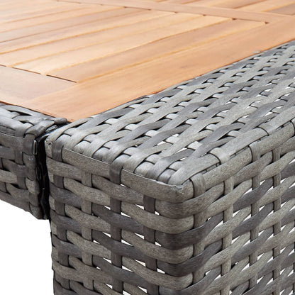 vidaXL 5-tlg. Garten-Bar-Set Poly Rattan und Akazienholz Grau