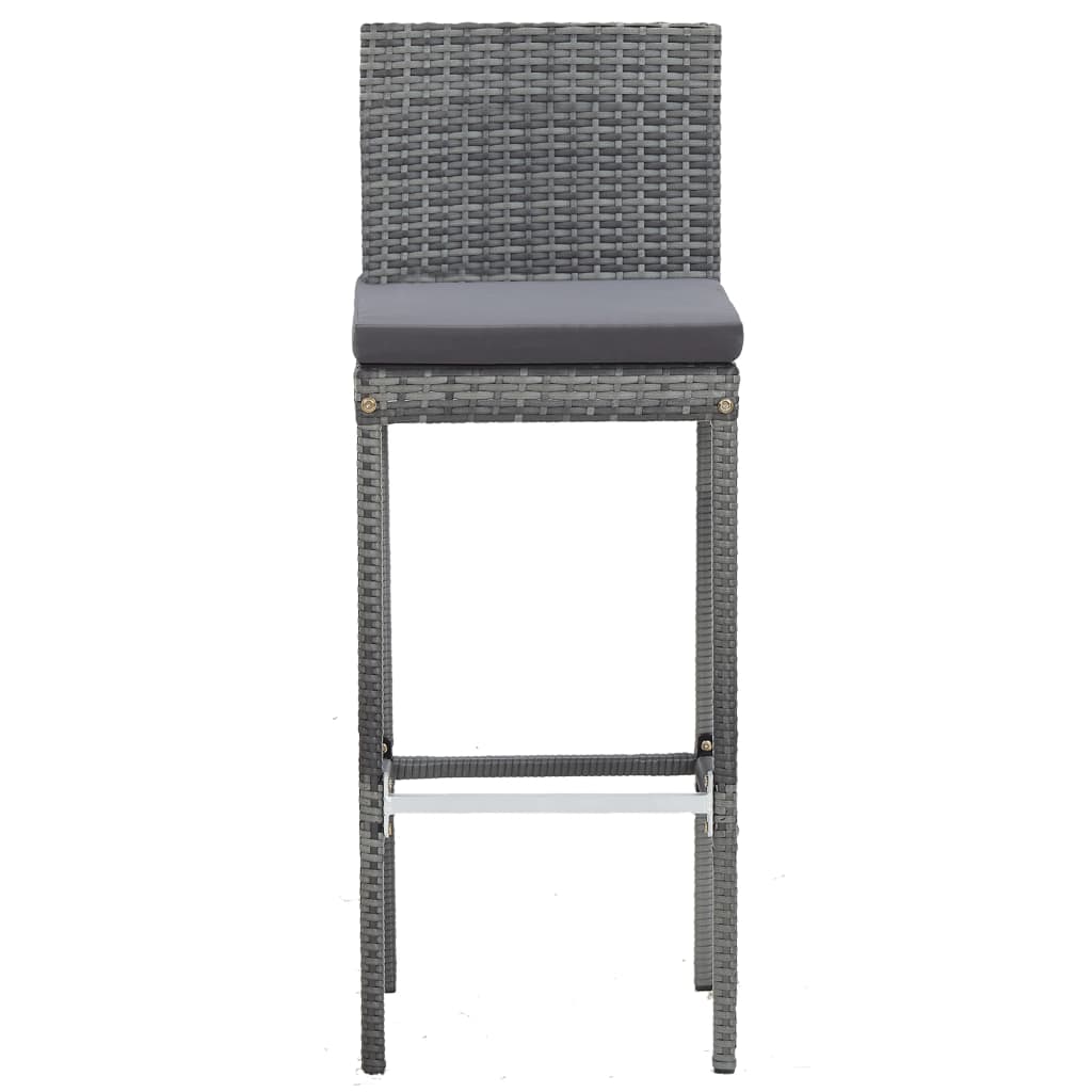 vidaXL 5-tlg. Garten-Bar-Set Poly Rattan und Akazienholz Grau
