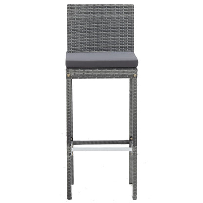 vidaXL 5-tlg. Garten-Bar-Set Poly Rattan und Akazienholz Grau