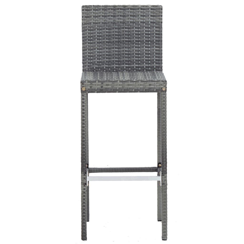 vidaXL 5-tlg. Garten-Bar-Set Poly Rattan und Akazienholz Grau
