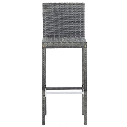 vidaXL 5-tlg. Garten-Bar-Set Poly Rattan und Akazienholz Grau