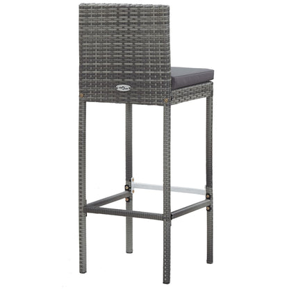 vidaXL 5-tlg. Garten-Bar-Set Poly Rattan und Akazienholz Grau