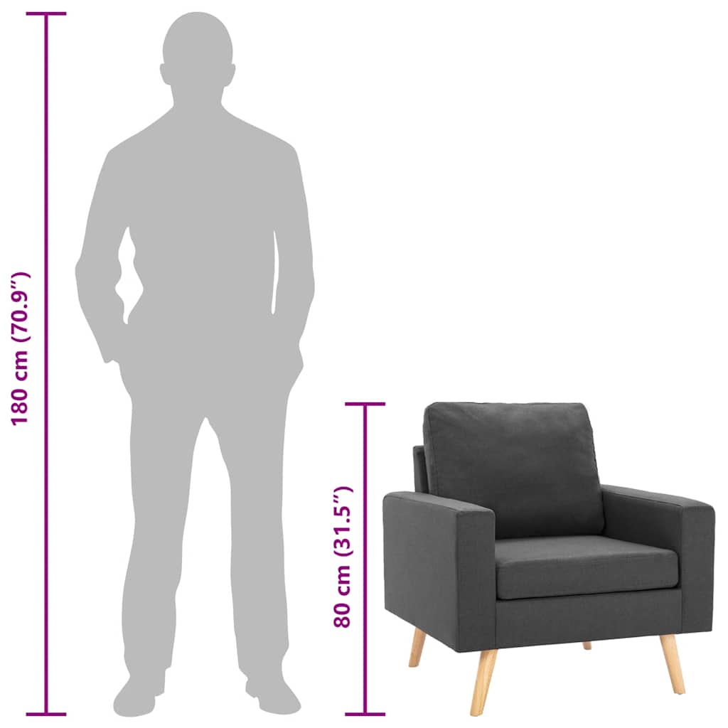 Sessel Dunkelgrau Stoff