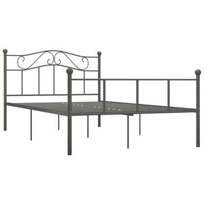 vidaXL Bettgestell Grau Metall 160×200 cm