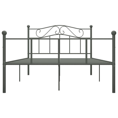 vidaXL Bettgestell Grau Metall 160×200 cm
