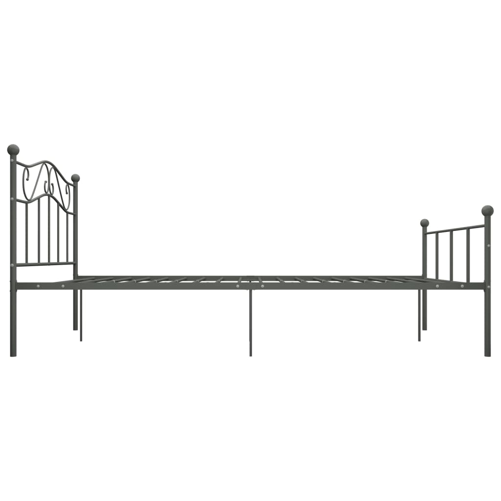 vidaXL Bettgestell Grau Metall 160×200 cm