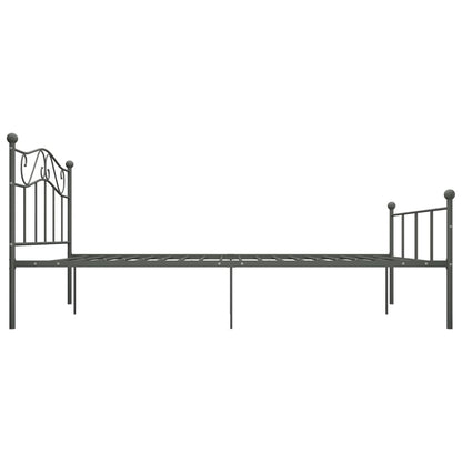 vidaXL Bettgestell Grau Metall 160×200 cm