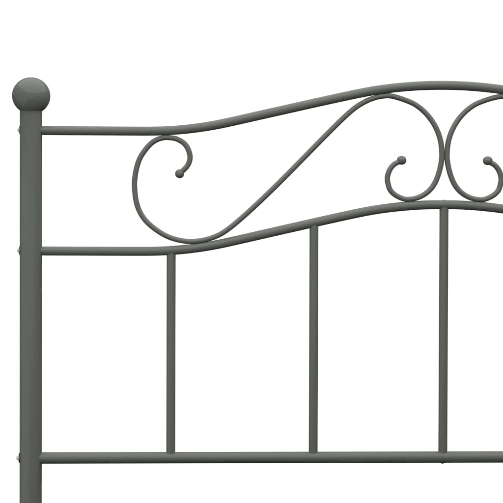 vidaXL Bettgestell Grau Metall 160×200 cm