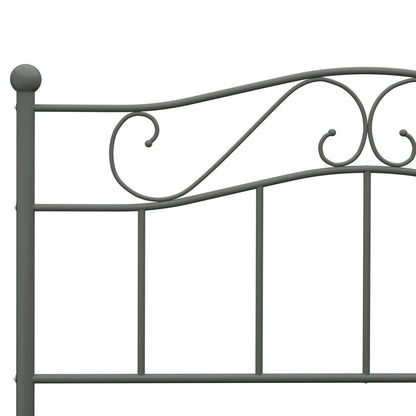 vidaXL Bettgestell Grau Metall 160×200 cm