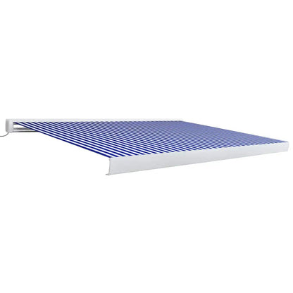 vidaXL Kassettenmarkise mit Motor 450x300 cm Blau und Weiß